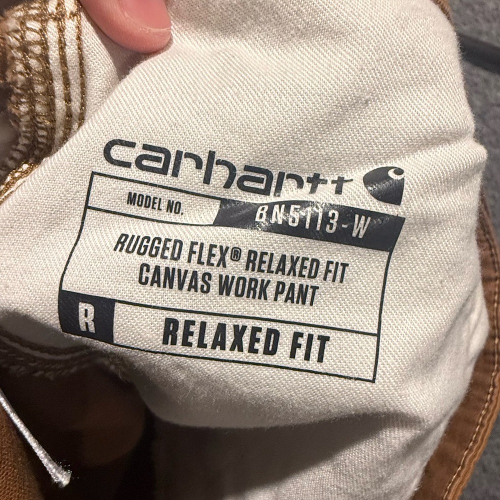 Carhartt Rugged Flex Canvas Work Pants Womens 12 brown Relaxed Carpenter BN5113 - Picture 9 of 12